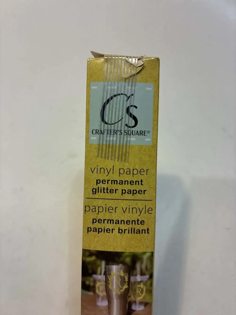 Crafter's Square Permanent Glitter Vinyl Paper, Gold, 12 in. x 48 in.
